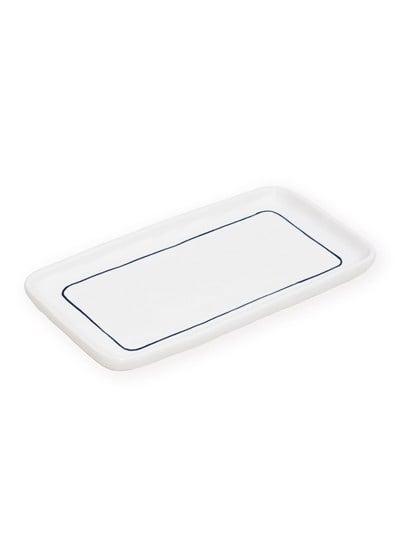 The Mia Pure Banyo Tepsisi Mavi Beyaz 27x15x3 cm