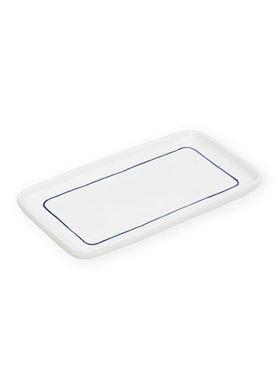 The Mia Pure Banyo Tepsisi Mavi Beyaz 27x15x3 cm