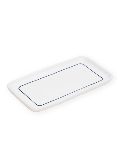 The Mia Pure Banyo Tepsisi Mavi Beyaz 27x15x3 cm