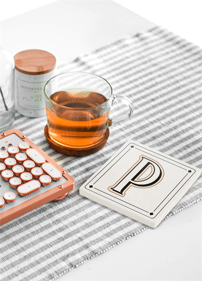 The Mia Emily Taş Bardak Altlığı - P