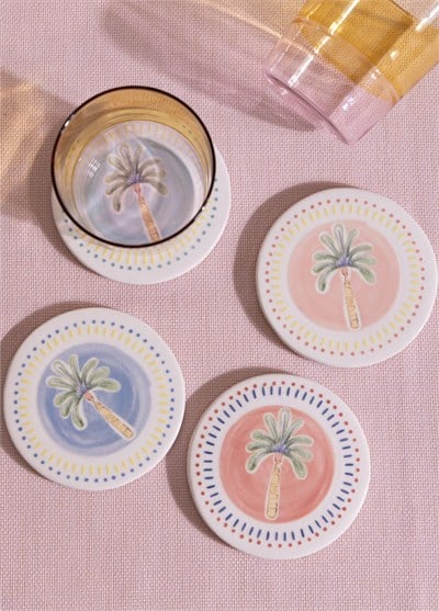 The Mia Italian Summer Bardak Altlığı 4lü Set10 cm