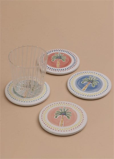 The Mia Italian Summer Bardak Altlığı 4lü Set10 cm