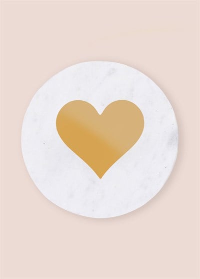 The Mia Mermer Bardak Altlığı KALP