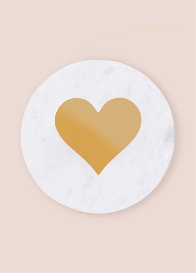 The Mia Mermer Bardak Altlığı KALP