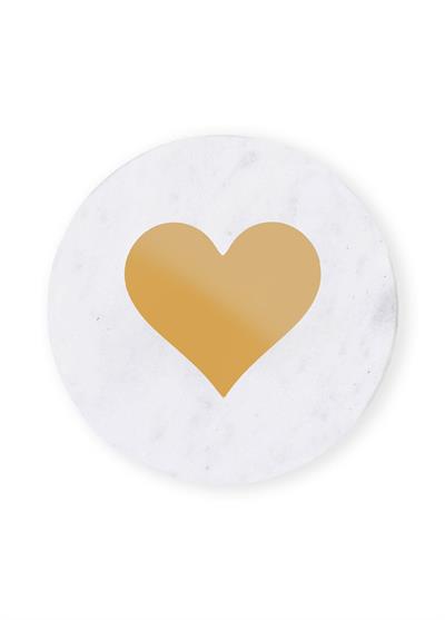 The Mia Mermer Bardak Altlığı KALP