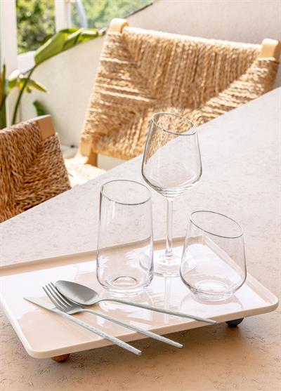 The Mia Gina Su Bardağı Kısa Gümüş 6lı Set      