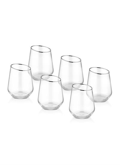 The Mia Gina Su Bardağı Kısa Gümüş 6lı Set      