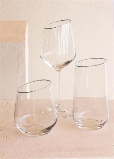 The Mia Gina Su Bardağı Kısa Gümüş 6lı Set      