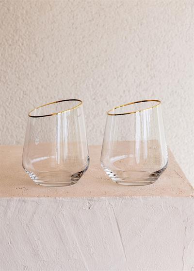 The Mia Gina Su Bardağı Kısa Gold 6lı Set      