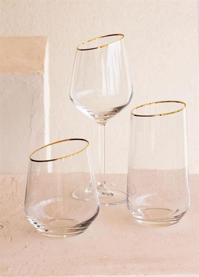 The Mia Gina Su Bardağı Uzun Gold 6lı Set      