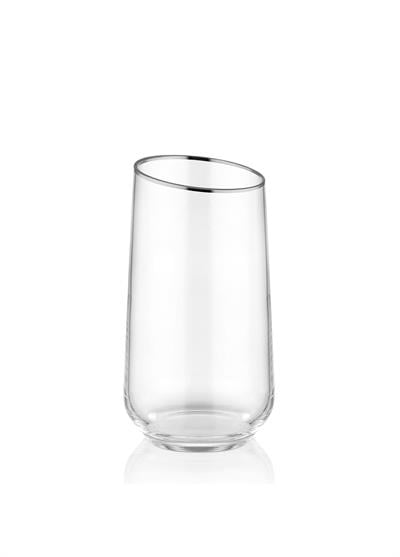 The Mia Gina Su Bardağı Uzun Gümüş 6lı Set      
