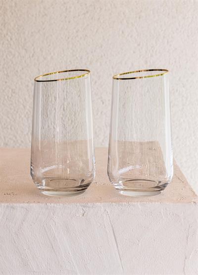 The Mia Gina Su Bardağı Uzun Gold 6lı Set      