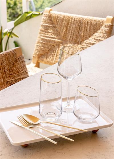 The Mia Gina Su Bardağı Uzun Gold 6lı Set      