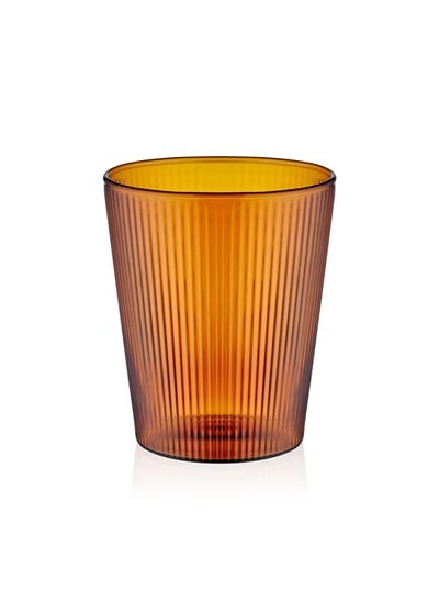 The Mia Striped Borosilikat Cam Bardak Amber 400 ml