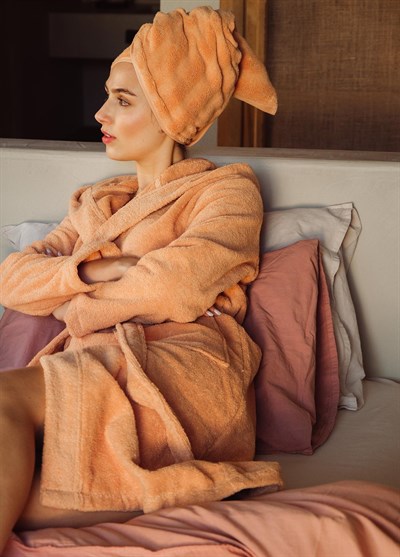 The Mia Fine Cotton TerraCotta Bornoz Large XLarge