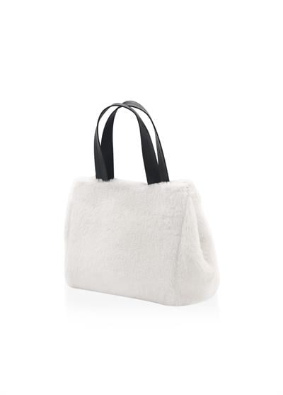 The Mia Peluş Çanta Beyaz 24x30 cm