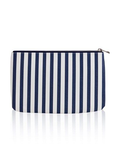 The Mia Clutch Stripe Mavi Beyaz 27 x 19 Cm