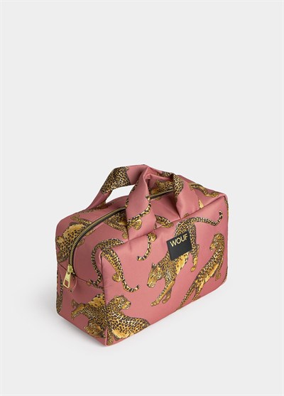 WOUF Blush Leopard Large Toiletry Bag