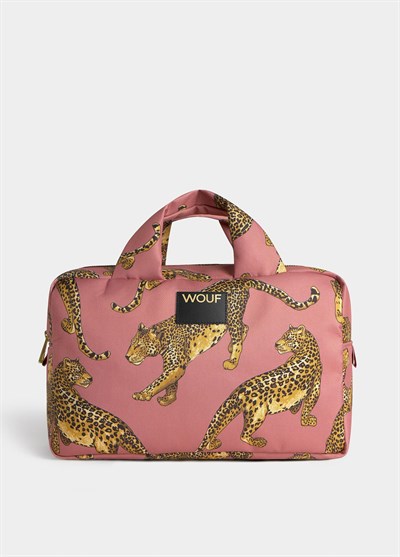 WOUF Blush Leopard Large Toiletry Bag