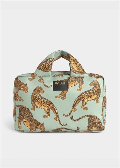 WOUF Emerald Leopard Large Toiletry Bag