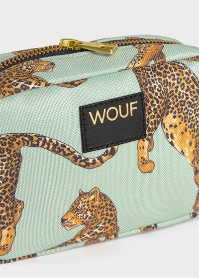 WOUF Emerald Leopard Makeup Bag