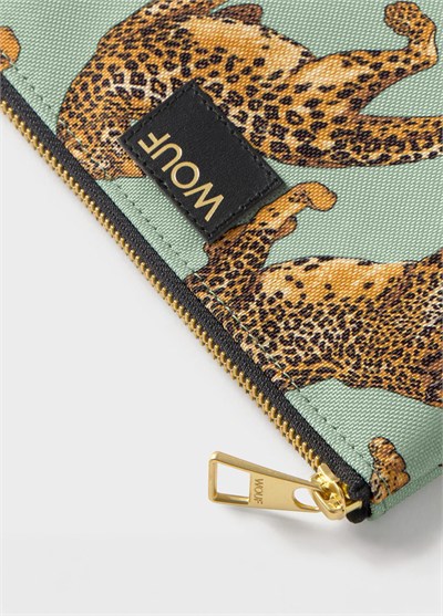 WOUF Emerald Leopard Pouch