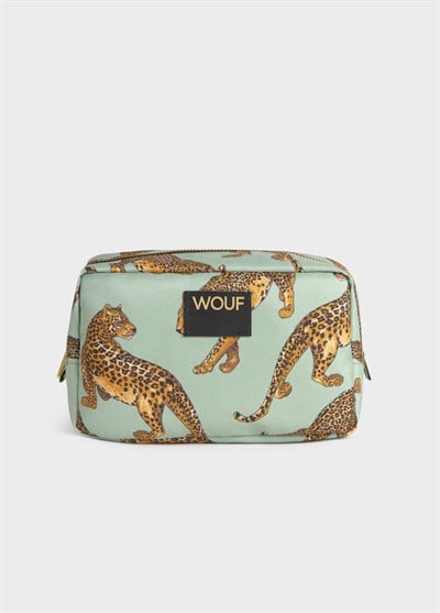 WOUF Emerald Leopard Toiletry Bag