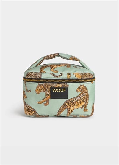 WOUF Emerald Leopard Vanity Bag