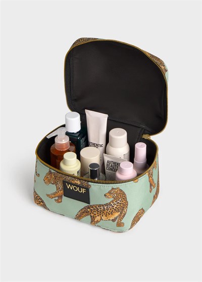 WOUF Emerald Leopard Vanity Bag