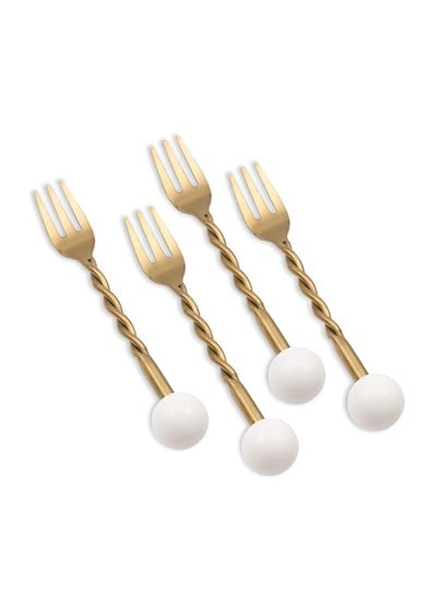 The Mia Globe Kek Çatalı Beyaz 4 Parça