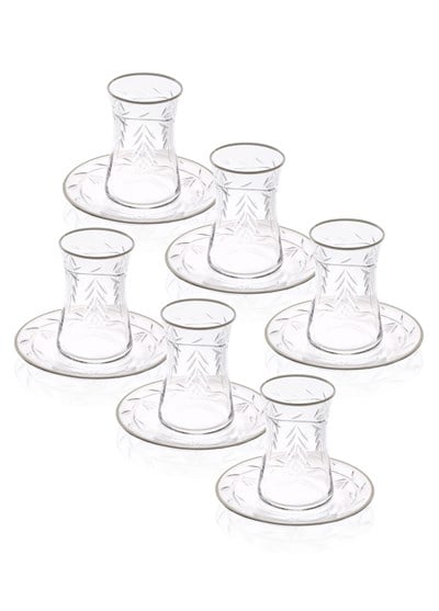 The Mia Leaf Çay Seti Gümüş 12 Parça