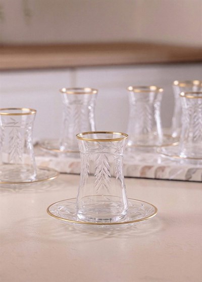 The Mia Leaf Çay Seti Gold 12 Parça