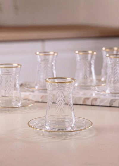 The Mia Leaf Çay Seti Gold 12 Parça