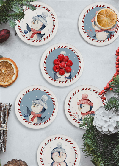 The Mia Penguin Çerezlik 6 Parça 10 cm NEW018