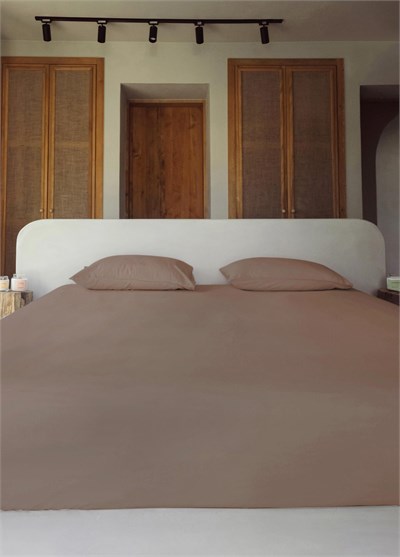 The Mia Cotta Wood Smooke Çift Kişilik Çarşaf 260x240 Cm