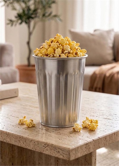The Mia Cips ve Popcorn Kasesi Krom 16 Cm