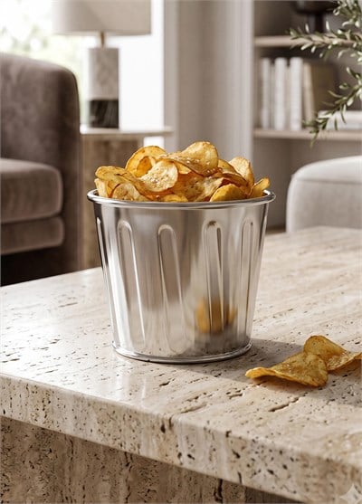 The Mia Cips ve Popcorn Kasesi Krom 10 Cm