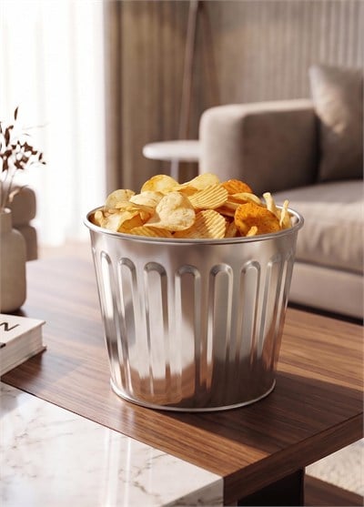 The Mia Popcorn ve Cips Kasesi Krom