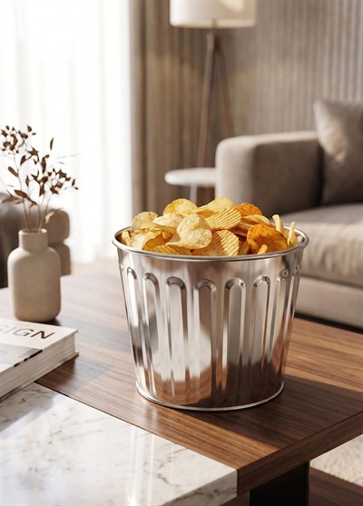 The Mia Popcorn ve Cips Kasesi Krom