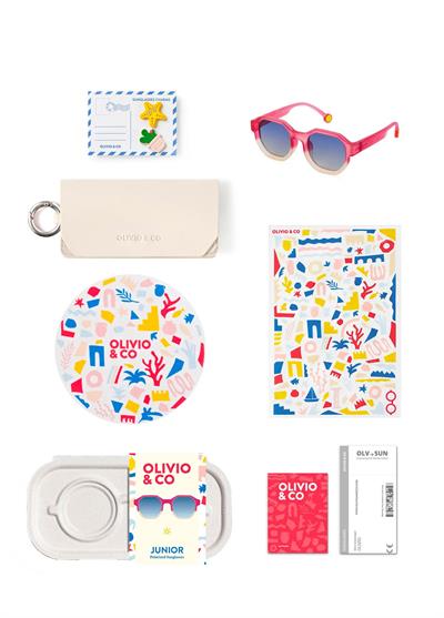 OLIVIO&CO Creative Güneş Gözlüğü Colorblock Coral 3-12 Yaş
