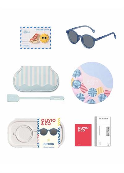 OLIVIO&CO Oval Güneş Gözlüğü Seaside Stripes Navy 3-12 Yaş
