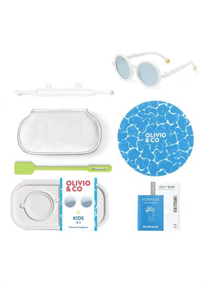 OLIVIO&CO Polarize Güneş Gözlüğü Shark White 0-3 Yaş