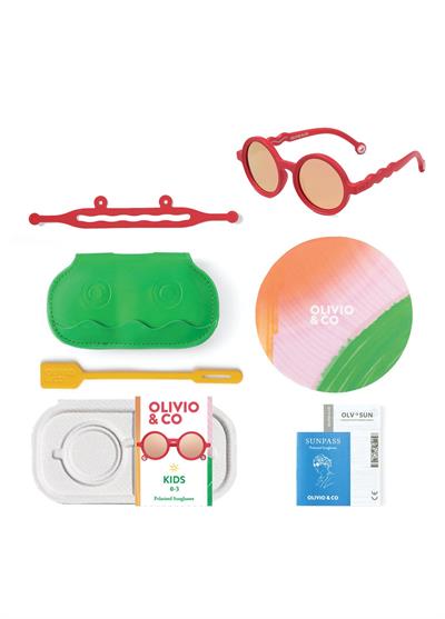 OLIVIO&CO Polarize Güneş Gözlüğü Begonia Red 0-3 Yaş
