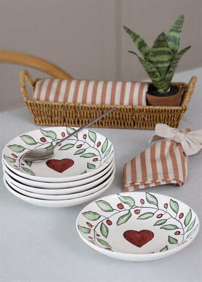 The Mia Luv Yemek Tabağı 6lı Set 20 cm