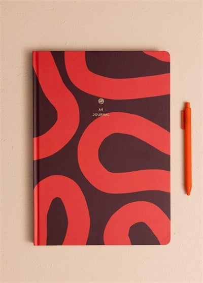 The Mia Abstract Desen Defter Turuncu 21 x 30 cm
