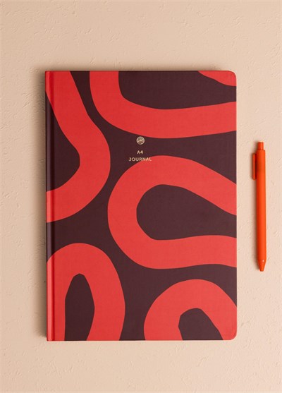 The Mia Abstract Desen Defter Turuncu 21 x 30 cm