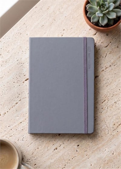 Defter The Mia Çizgili Antrasit Not Defteri A5 21 x 15 Cm