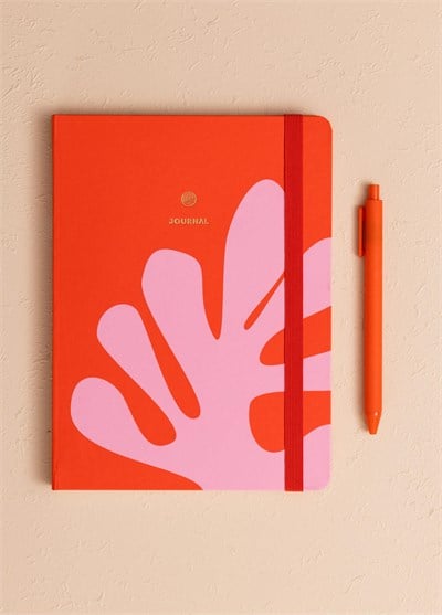 The Mia Kırmızı Pembe Desenli Defter 16 x 21 cm