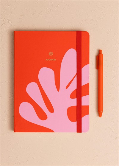 The Mia Kırmızı Pembe Desenli Defter 16 x 21 cm