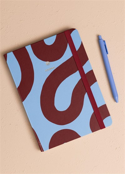 The Mia Mavi Bordo Desenli Defter 16 x 21 cm